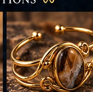 Handcrafted bracelet with brown natural stone